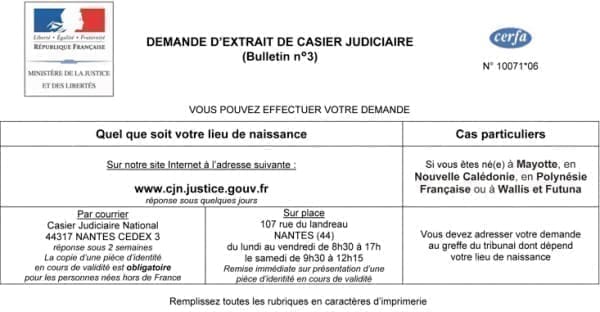 Délivrance d'un certificat d'intégrité français