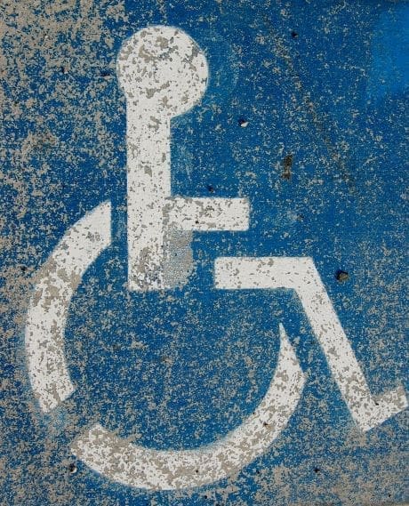 Disability Rights in Israel - dilapidated disability sign